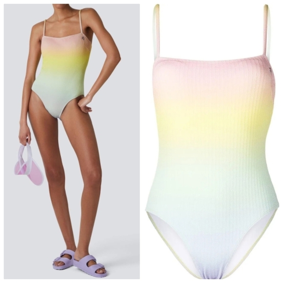 New Perfect Moment Sol UV Protective Gradient-Effect Pastel Rainbow Swimsuit NWT - Picture 1 of 10
